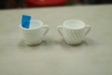 Small Fenton Hobnail Milk Glass Sugar & Creamer