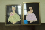 2 Victorian Lady Framed Cut-Outs