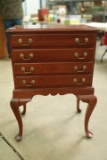 Cherry Finish Queen Anne Style Silver Chest
