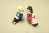 Pair of Asian Shelf Setter Salt & Pepper Shakers