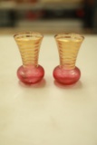 Pair of Small Ruby Glass Vases
