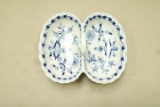 Meissen Blue Onion Pattern Divided Bowl