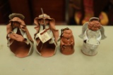 4 Pieces of Nativity Pottery