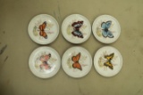 6 Porcelain Bavarian Butterfly Plates