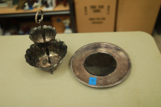 Silver Plated Tray & 2 Tier Basket