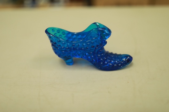 Fenton Blue Hobnail Shoe