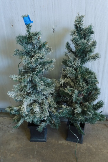 2 Pre Lit Decorative Trees