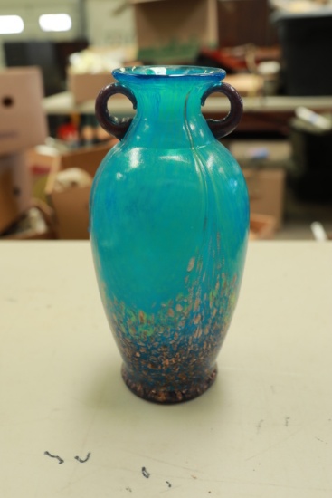 Art Glass Handled Vase