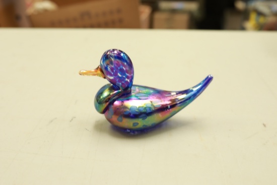 Signed Art Glass Bird Figurine