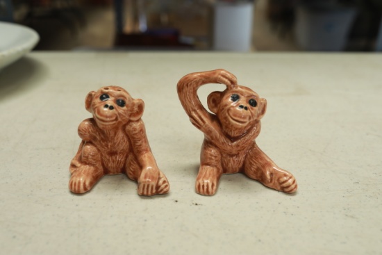 Pair Monkey Salt And Pepper Shakers