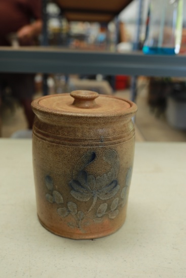 1980 Cooksburg Signed Blue Salt Glazed Crock