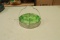 Vintage Uranium Glass Relish Tray with Metal Handle