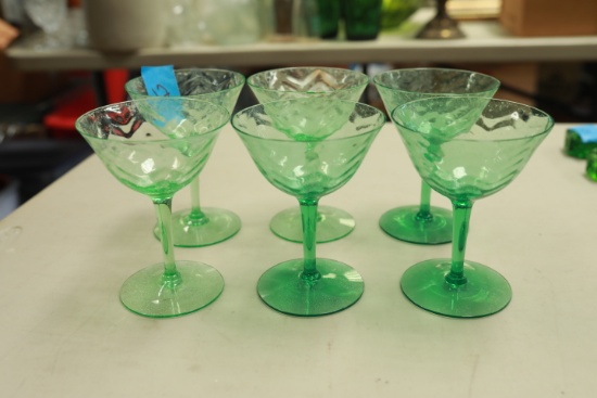 6 Uranium Glass Stems