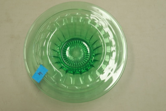 Vaseline Glass Depression Bowl