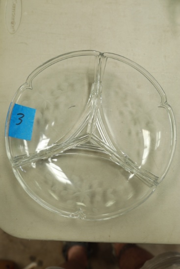Footed Etched Crystal Bowl