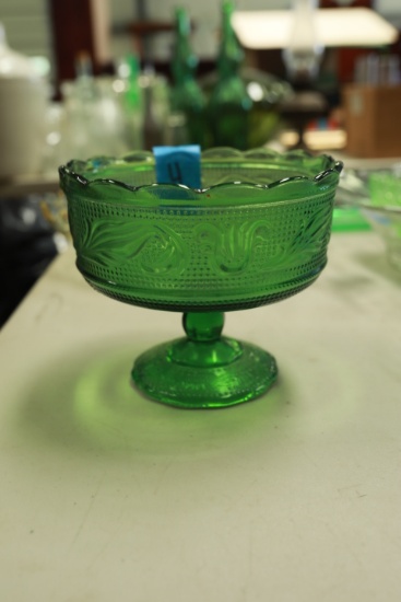 Green Glass Compote