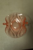 Vintage Fenton Pink Glass Swan Bowl