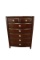 Contemporary 6 Drawer Dresser with Dark Cherry Finish & Silver Knobs