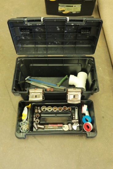 Plastic Tool Box & Contents