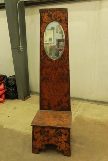 Pyrography Arts & Crafts Style Hall Tree