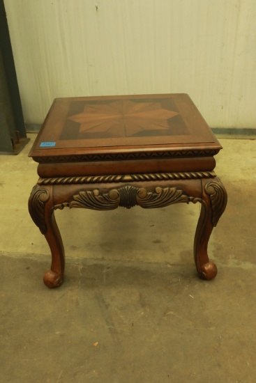 Wooden Inlaid End Table