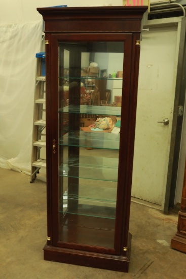 Jasper Cherry Finish Glass Display Cabinet