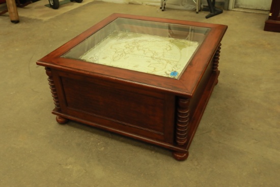 Lane National Geographic Home Collection Glass Top Coffee Table