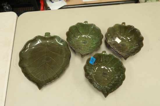 Phaltzgraff Pastoral Leaves Pattern Bowls & Tray