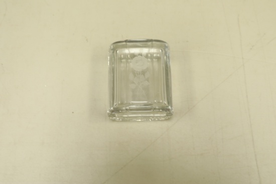 Etched Glass Dish with Lid