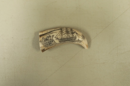Vintage reproduction Scrimshaw of Sailing Ship