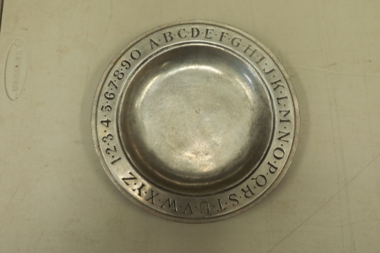 Pewter Alphabet Plate