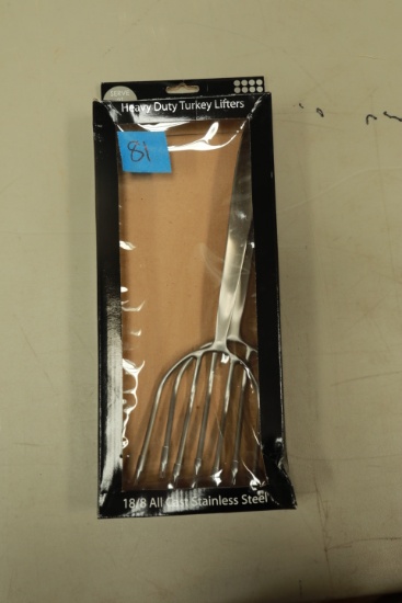 Pair of Heavy Duty Stainless Steel Turkey Lifters