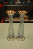 2 Gold Trimmed Vases