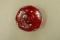Ruby Glass Silver Overlay Bowl