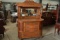 Antique Solid Oak Sideboard with Mirrored Backsplash