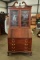 Solid Mahogany Glass Door Secretary Desk