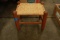Wooden Foot Stool with Woven Seat