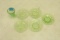 5 Uranium Glass Plates & 1 Cup