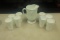 Smith Milk Glass Pitcher with 8 Glasses