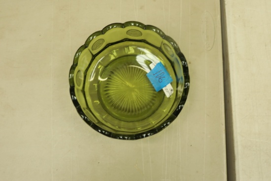 Green Coin Dot Glass Bowl