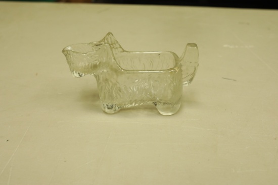 Vintage Glass Dog Candy Container