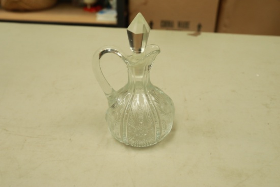 Pressed Glass Thistle Pattern Cruet