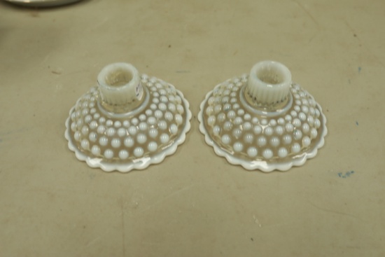 Pair of Moonstone Candle Holders