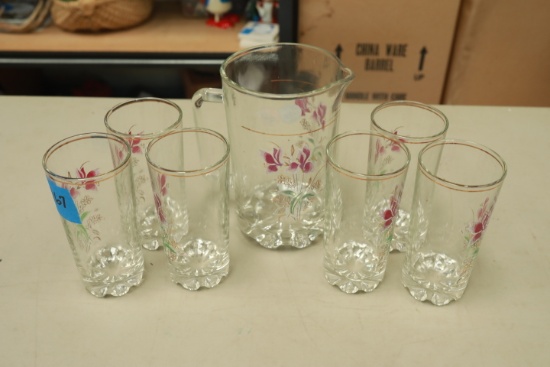 Vintage Pitcher & Glass Set