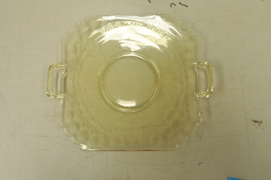Amber Depression Glass Plate