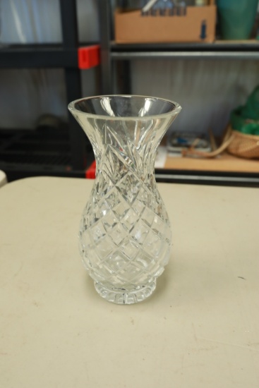 Etched Crystal Vase
