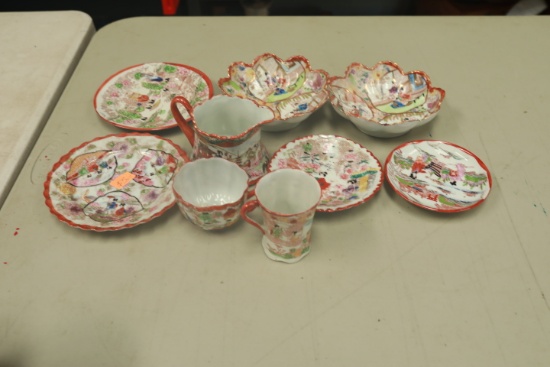 9 Asian Tea Set Pieces