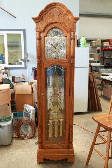 Howard Miller Oak Case Grandfather Clock