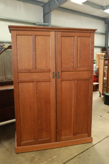 Antique Oak Sectional Wardrobe