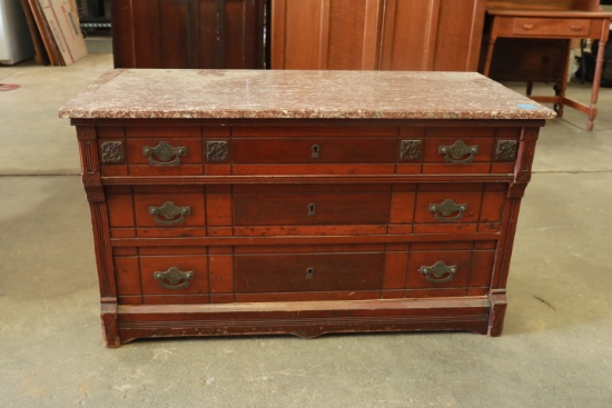Antique Eastlake Marble Top Dresser Base